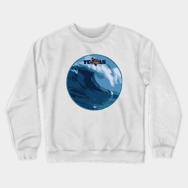 Texas Style Lone Surfer Crewneck Sweatshirt by CamcoGraphics